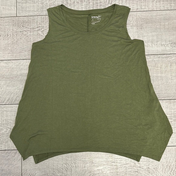 Terra & Sky Tops - Terra & Sky Green Boxy Sleeveless Tank Top
